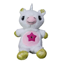 Load image into Gallery viewer, SleepySprout Glow™- a cuddly unicorn plush that lights up the night with a shimmering, starry sky of wonder and comfort."