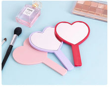 Load image into Gallery viewer, Heart Shaped Hand-held Vanity Mirror with Handle Portable Vanity Mirror Cute Small Mirror Portable Beauty Mirrors Cosmetic Tools
