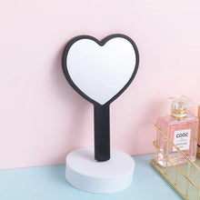 Load image into Gallery viewer, Heart Shaped Hand-held Vanity Mirror with Handle Portable Vanity Mirror Cute Small Mirror Portable Beauty Mirrors Cosmetic Tools