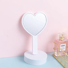 Load image into Gallery viewer, Heart Shaped Hand-held Vanity Mirror with Handle Portable Vanity Mirror Cute Small Mirror Portable Beauty Mirrors Cosmetic Tools