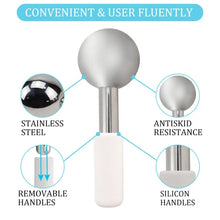 Load image into Gallery viewer, 2PCS Ice Globes Spoon Massager Facial Skin Care Freeze Tool Stainless Steel Face Beauty Cryo Roller Cooling Massage Spa Ball