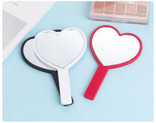 Load image into Gallery viewer, Heart Shaped Hand-held Vanity Mirror with Handle Portable Vanity Mirror Cute Small Mirror Portable Beauty Mirrors Cosmetic Tools