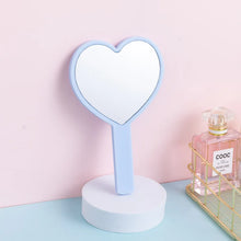 Load image into Gallery viewer, Heart Shaped Hand-held Vanity Mirror with Handle Portable Vanity Mirror Cute Small Mirror Portable Beauty Mirrors Cosmetic Tools
