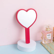 Load image into Gallery viewer, Heart Shaped Hand-held Vanity Mirror with Handle Portable Vanity Mirror Cute Small Mirror Portable Beauty Mirrors Cosmetic Tools