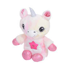 Load image into Gallery viewer, SleepySprout Glow™- a cuddly unicorn plush that lights up the night with a shimmering, starry sky of wonder and comfort."