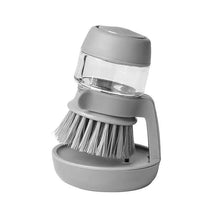 Load image into Gallery viewer, Soap Dispenser Palm Dish Brush Equipped with Storage Bracket Bowl Cleaning Tool with Drainage Base Kitchen Utensils for Cookware

