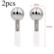 Load image into Gallery viewer, 2PCS Ice Globes Spoon Massager Facial Skin Care Freeze Tool Stainless Steel Face Beauty Cryo Roller Cooling Massage Spa Ball
