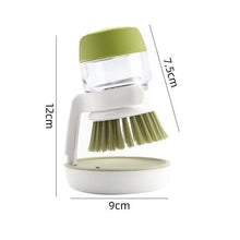 Load image into Gallery viewer, Soap Dispenser Palm Dish Brush Equipped with Storage Bracket Bowl Cleaning Tool with Drainage Base Kitchen Utensils for Cookware
